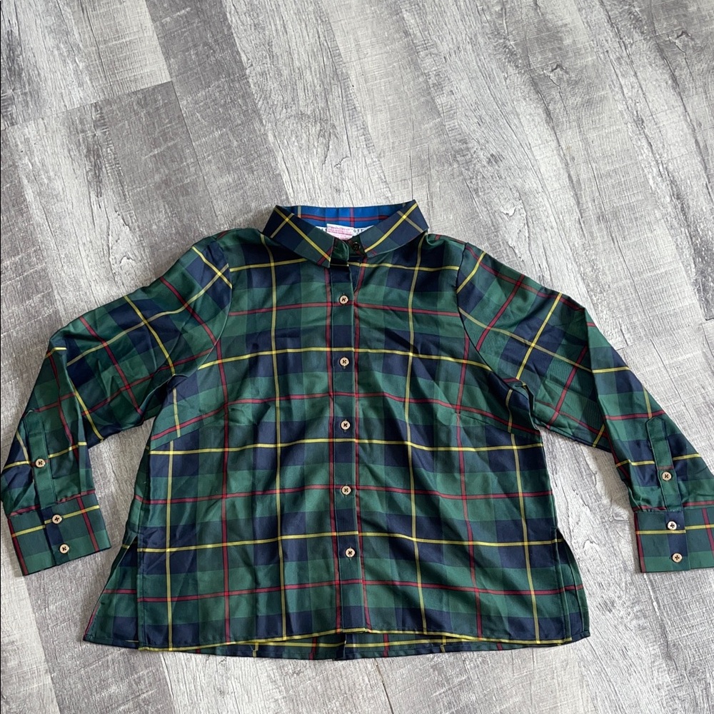 Gretchen Scott Green Plaid Shirt